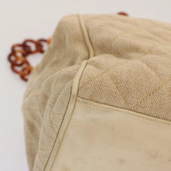 CHANEL Tote Bag Canvas Beige CC Auth 69969 - Picture 2 of 16